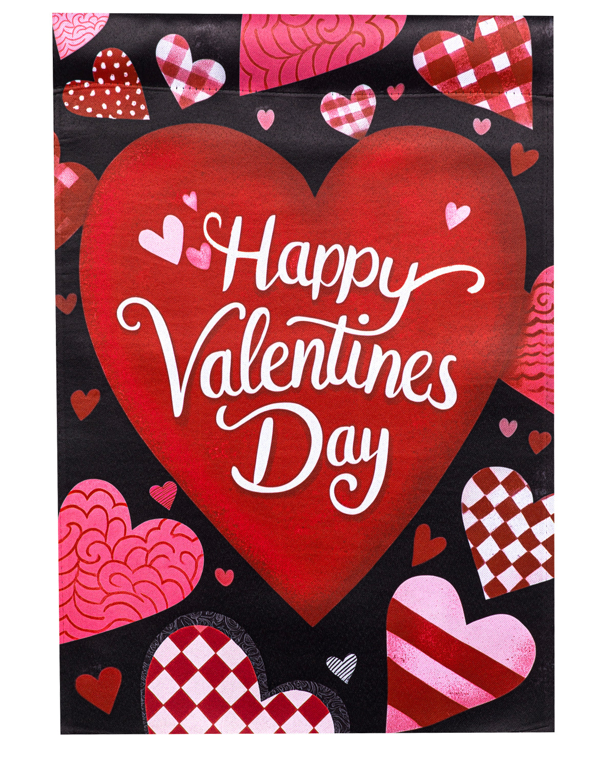 Checked Hearts Suede House Flag