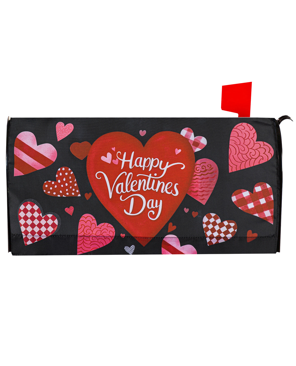 Checked Hearts Mailbox Cover
