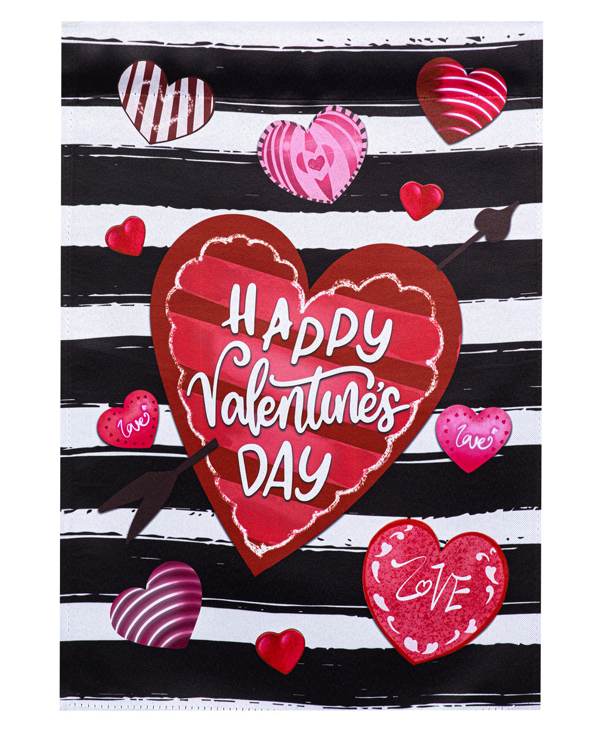 Striped Hearts Suede House Flag