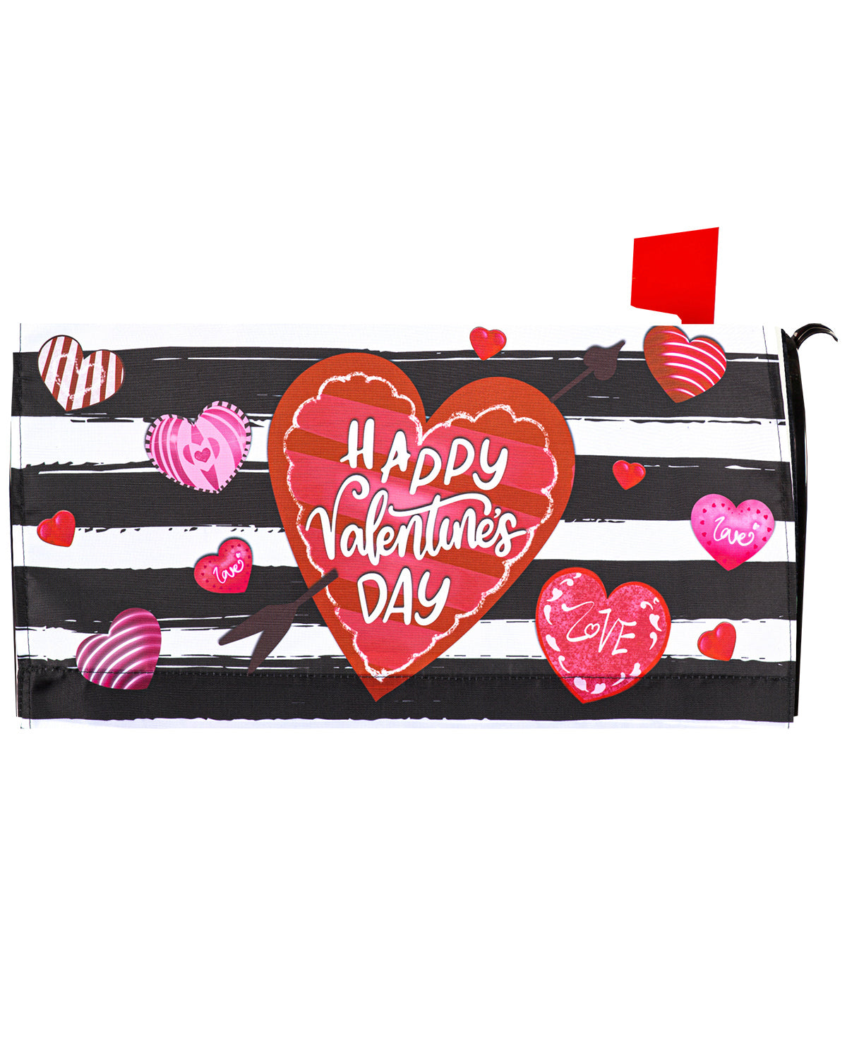 Striped Hearts Mailbox Cover
