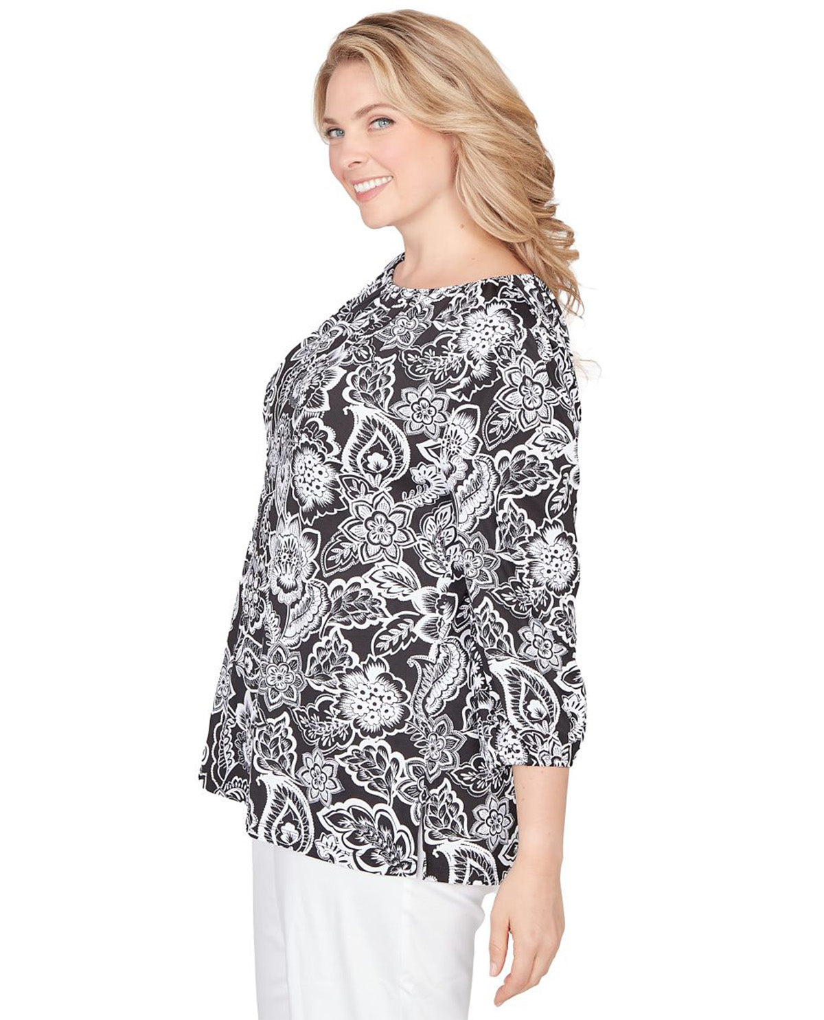 Ruby Road Floral Print Knit Top