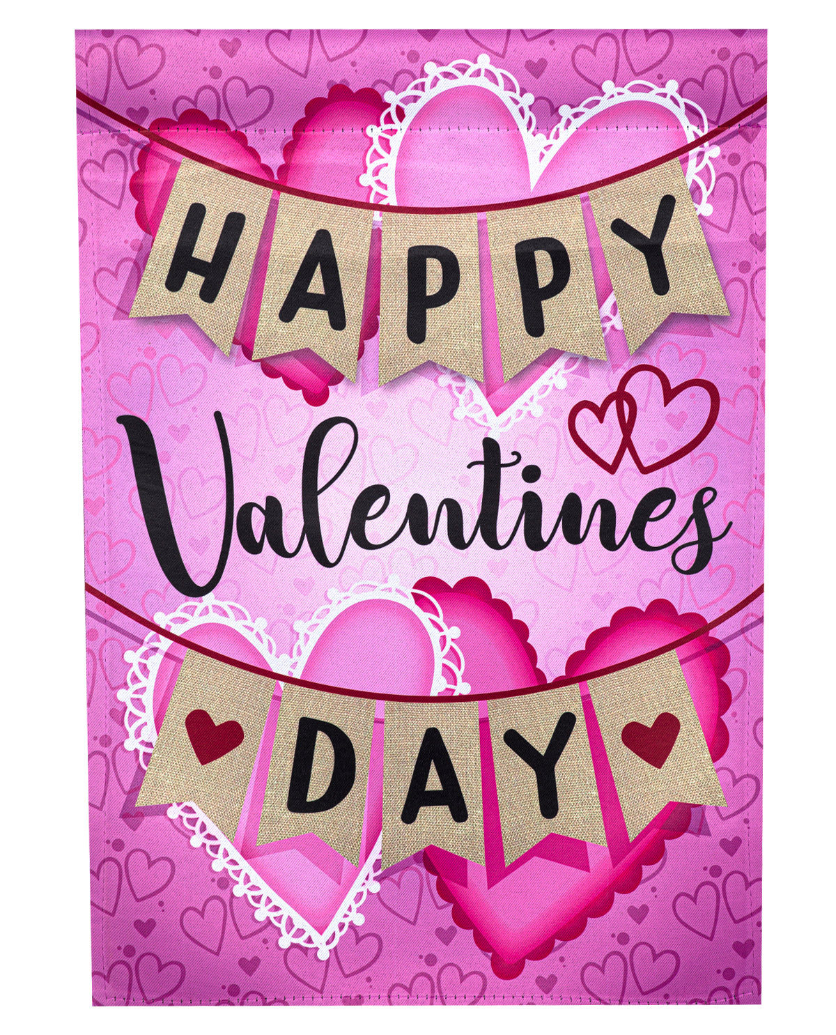 Happy Valentine's Day Suede Garden Flag