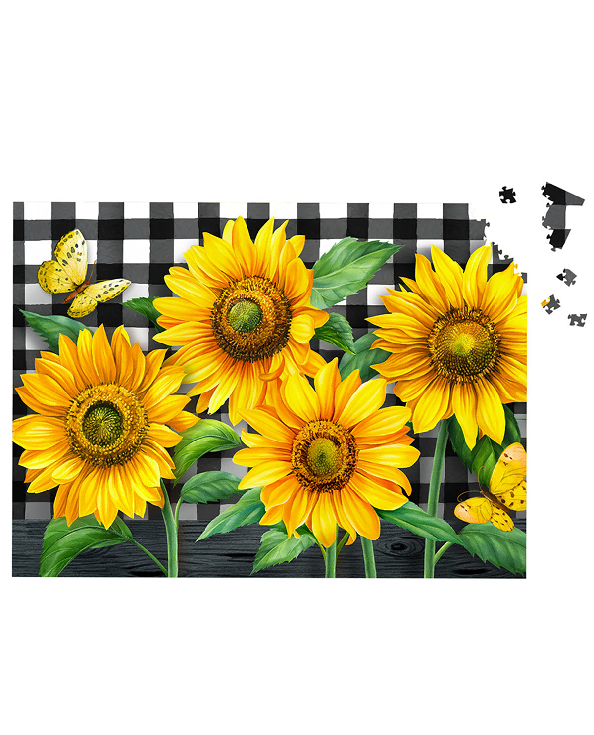 Briarwood Lane Checkered Sunflowers Puzzle