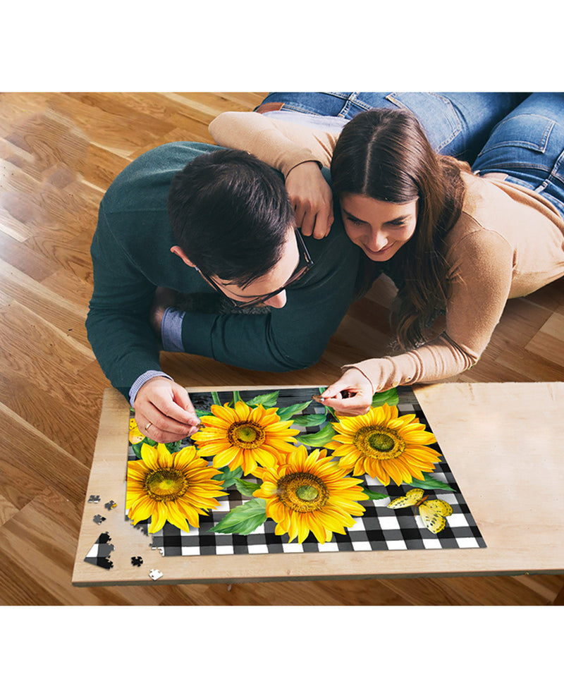Briarwood Lane Checkered Sunflowers Puzzle