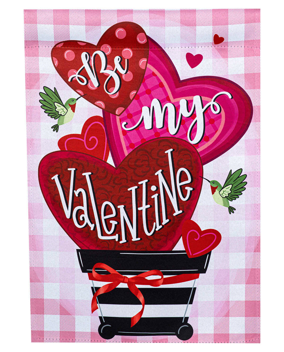 Heart Topiary Suede Garden Flag