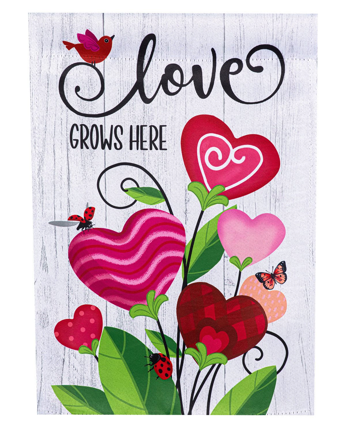 Love Grows Here Plants House Flag