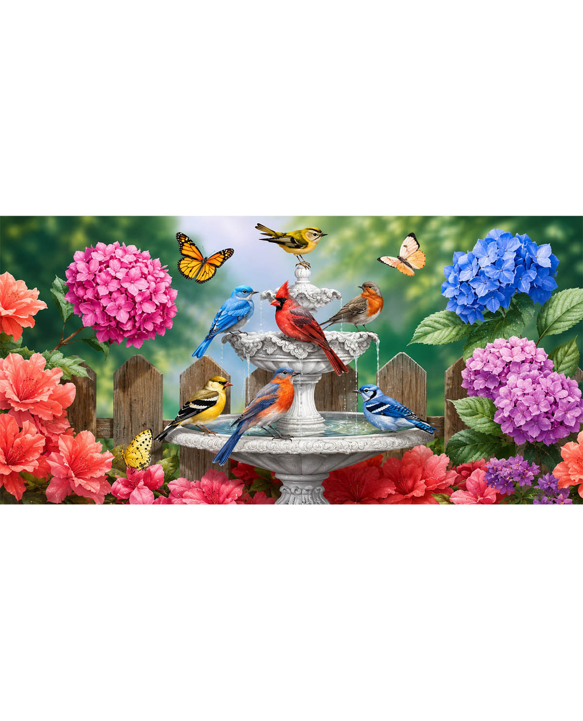 Spring Bath Birds Mini Mat