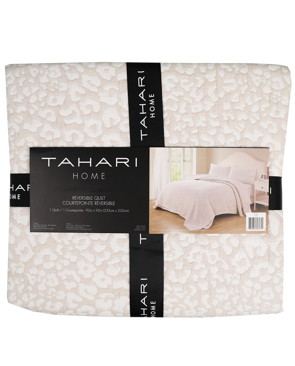 Jungle Coverlet King Taupe Quilt