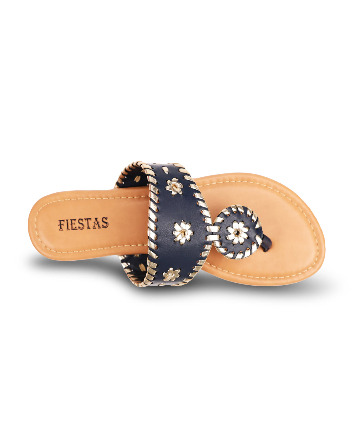 Fiestas Rosetta-26 Sandal Navy/Gold