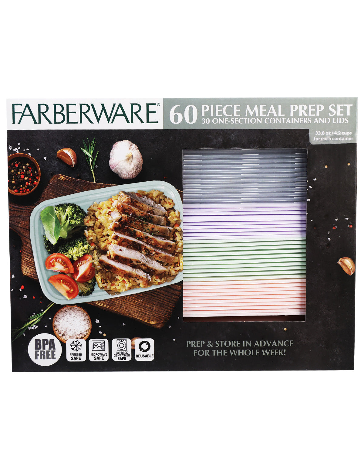 60pc Farberware Meal Prep Set