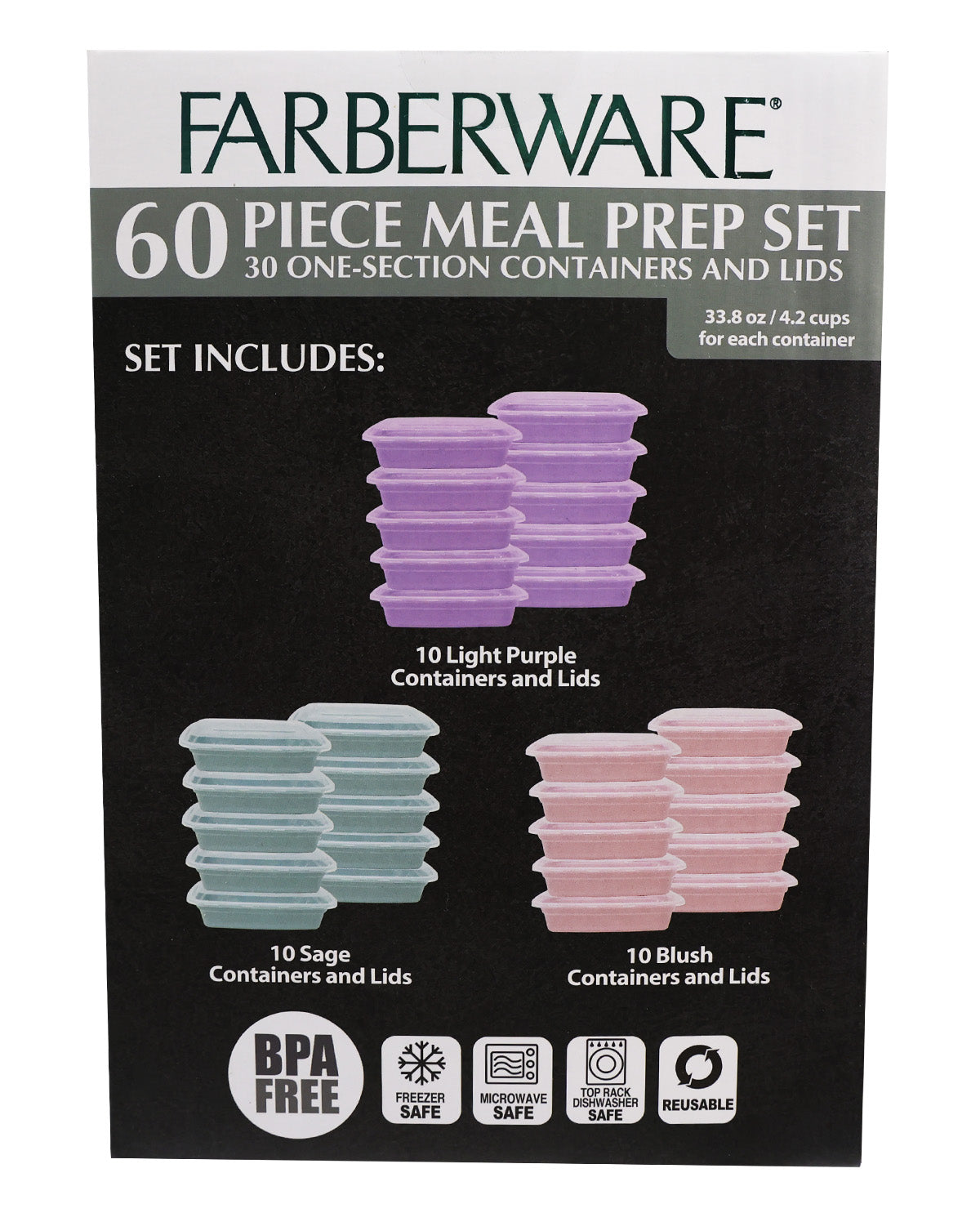 60pc Farberware Meal Prep Set