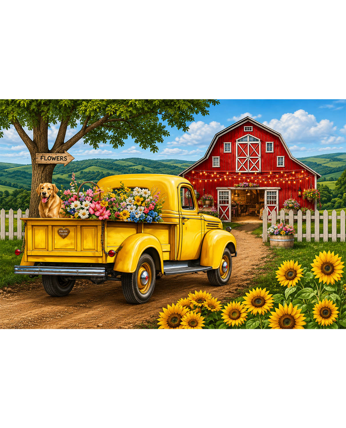 Briarwood Lane Flower Farm Truck Mini Mat