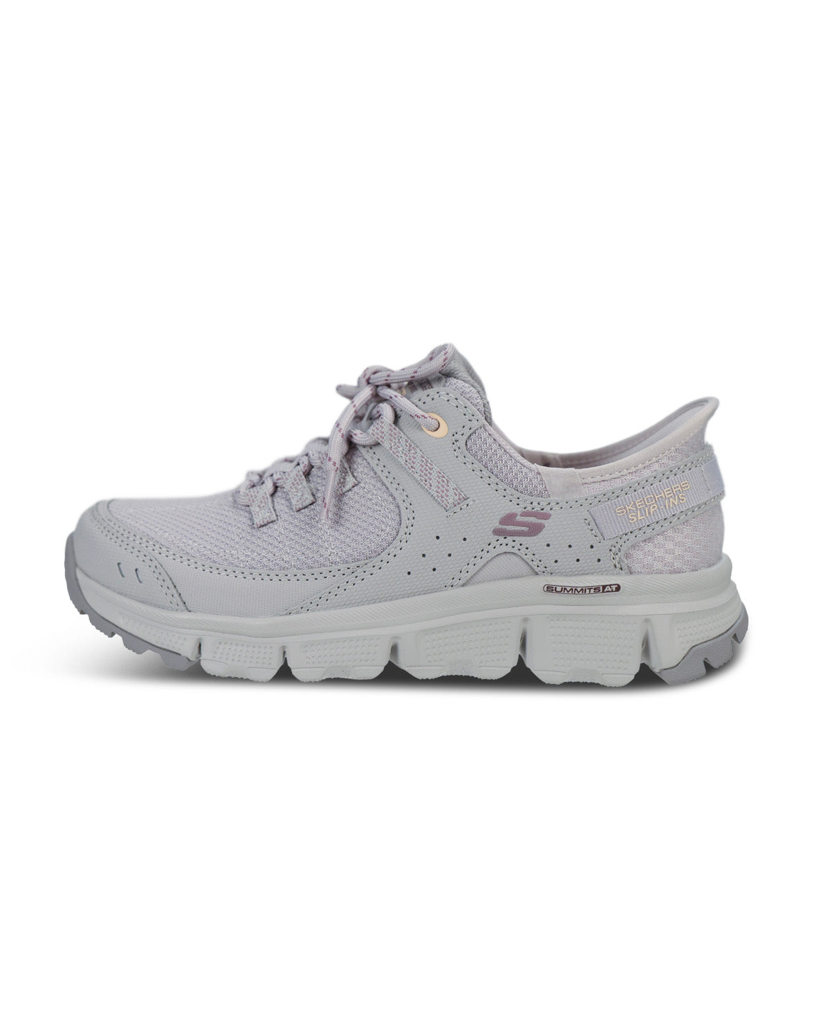 A light gray Skechers walking shoe shown from the side profile against a plain white background.