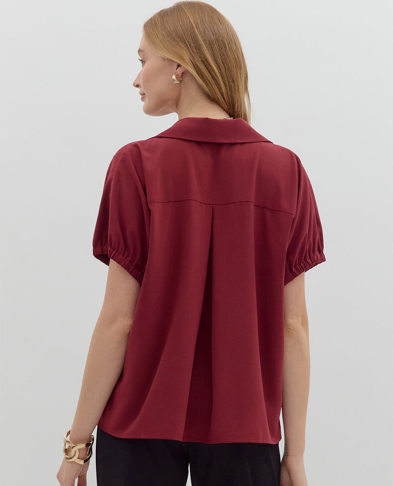 Entro Solid Collar Neck Top