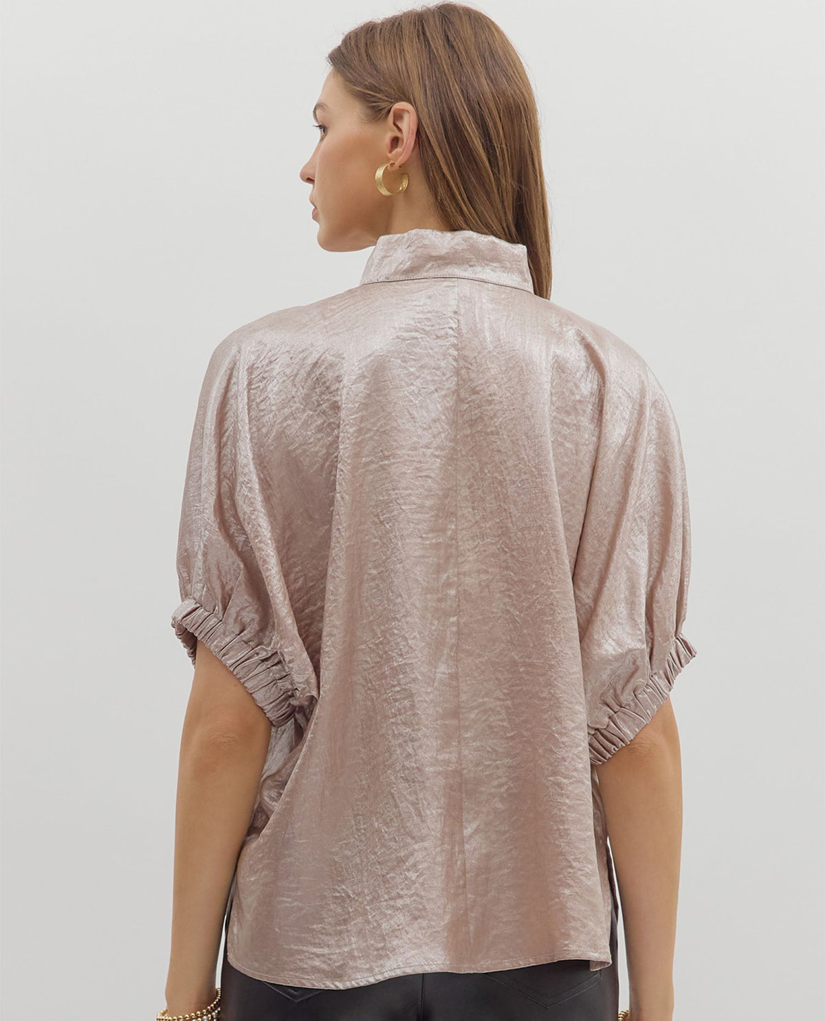 Entro Solid V-neck Dolman Top