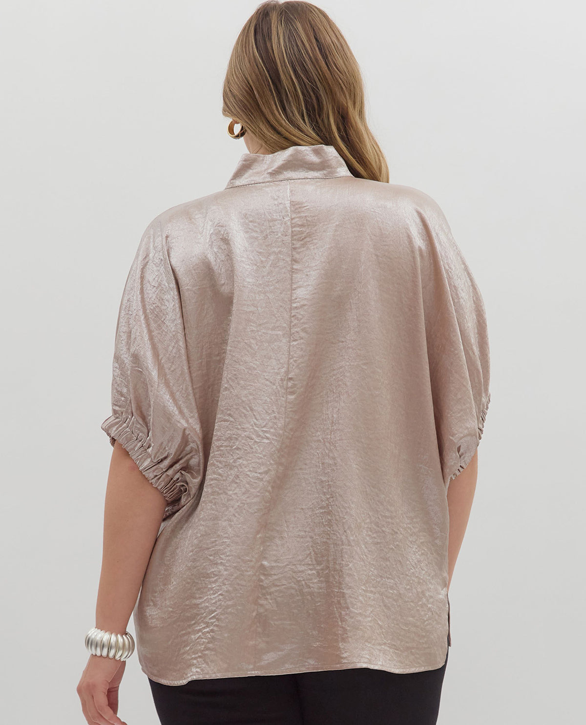 Entro Plus Solid V Neck Dolman Top