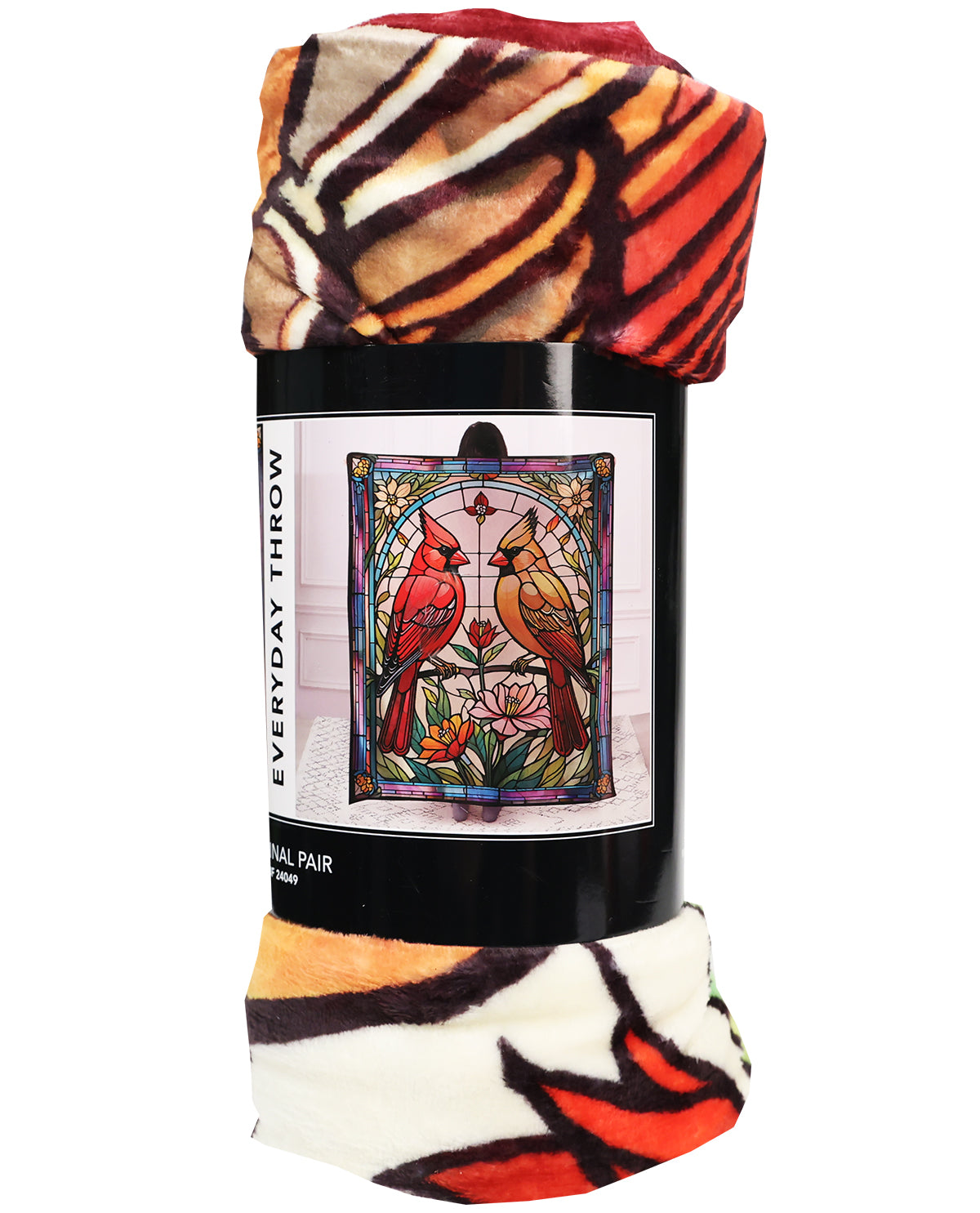 Cardinal Pair Stained Glass Throw