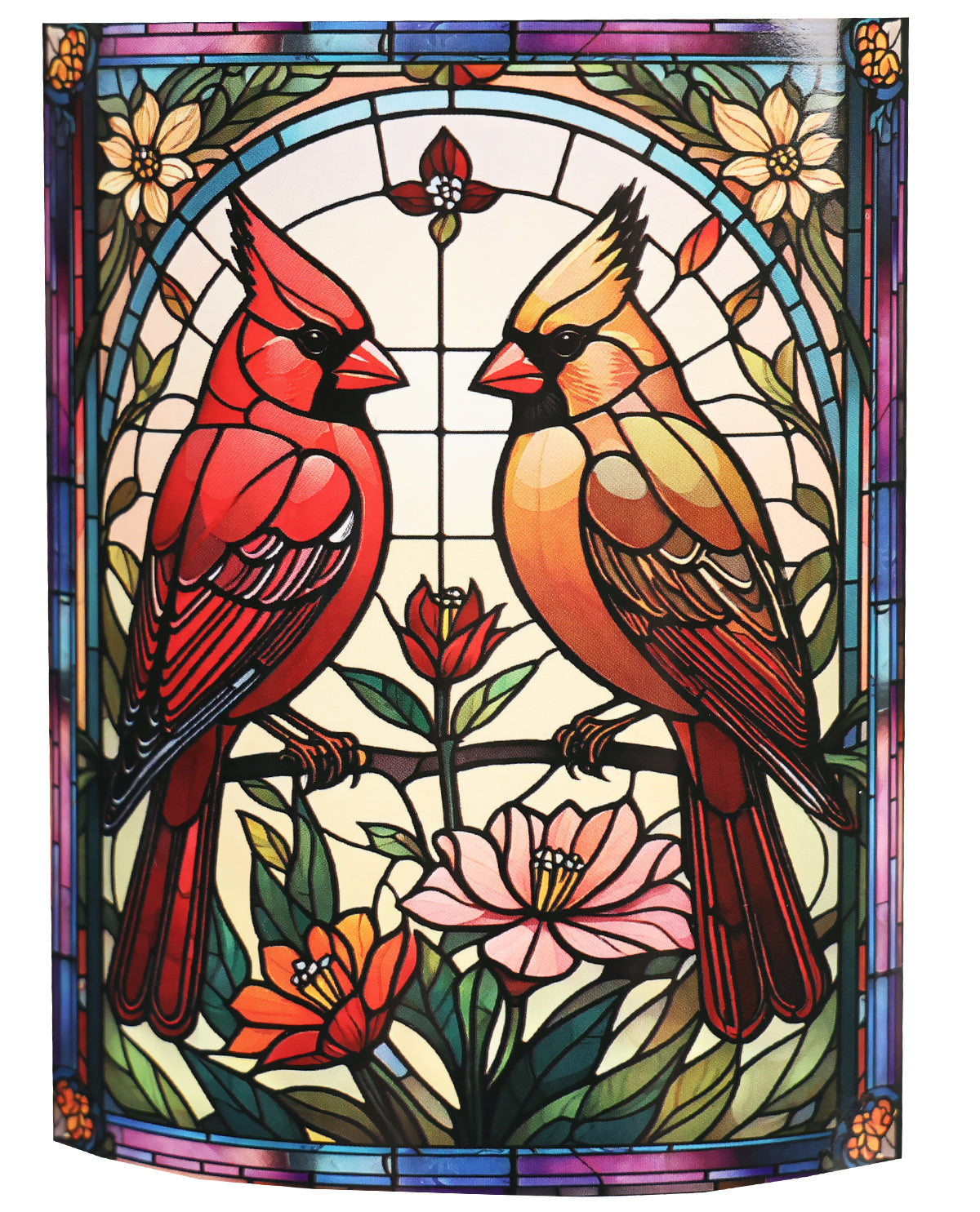 Cardinal Pair Stained Glass Throw