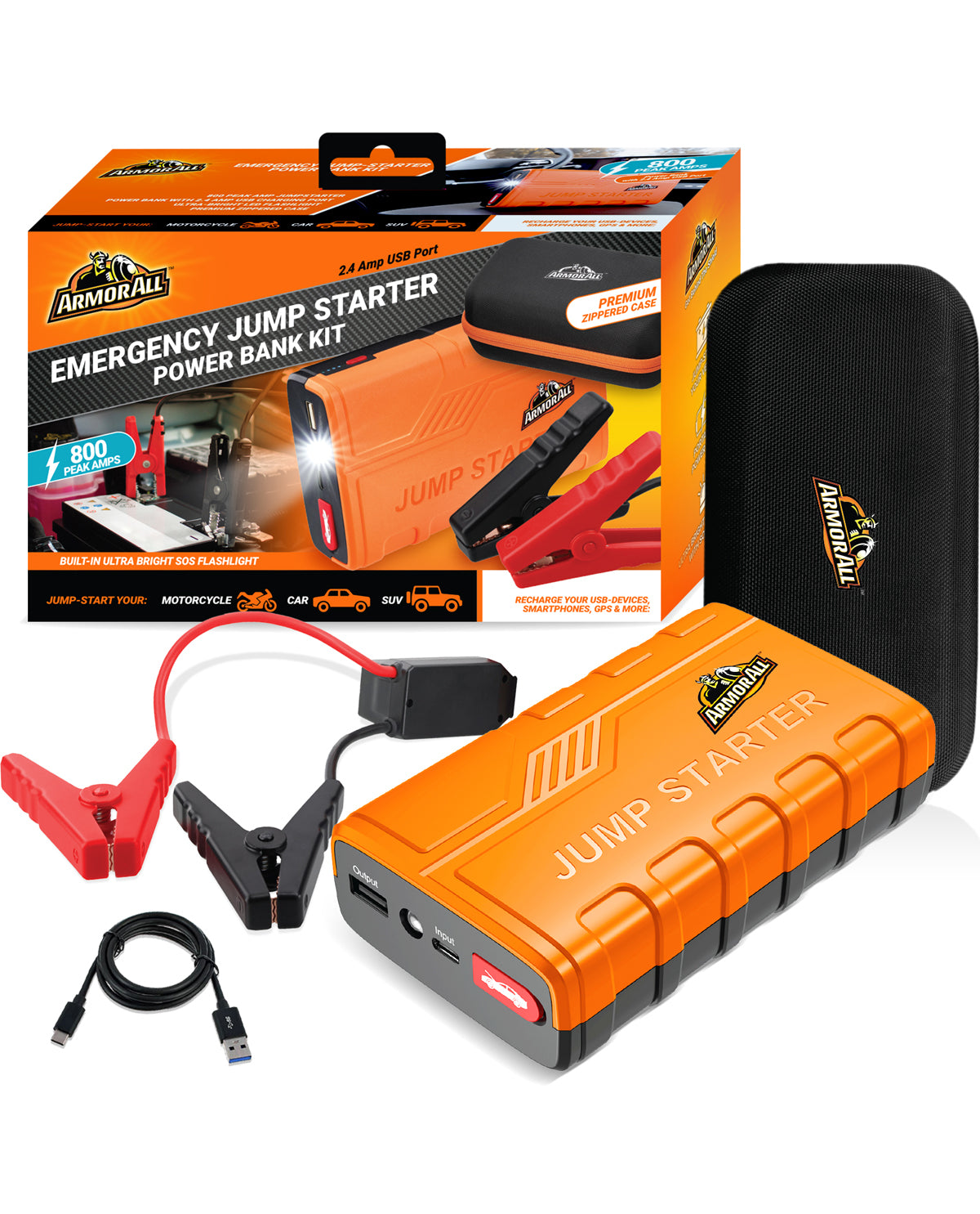 800a 7200mah Jump Starter Power Bank Kit