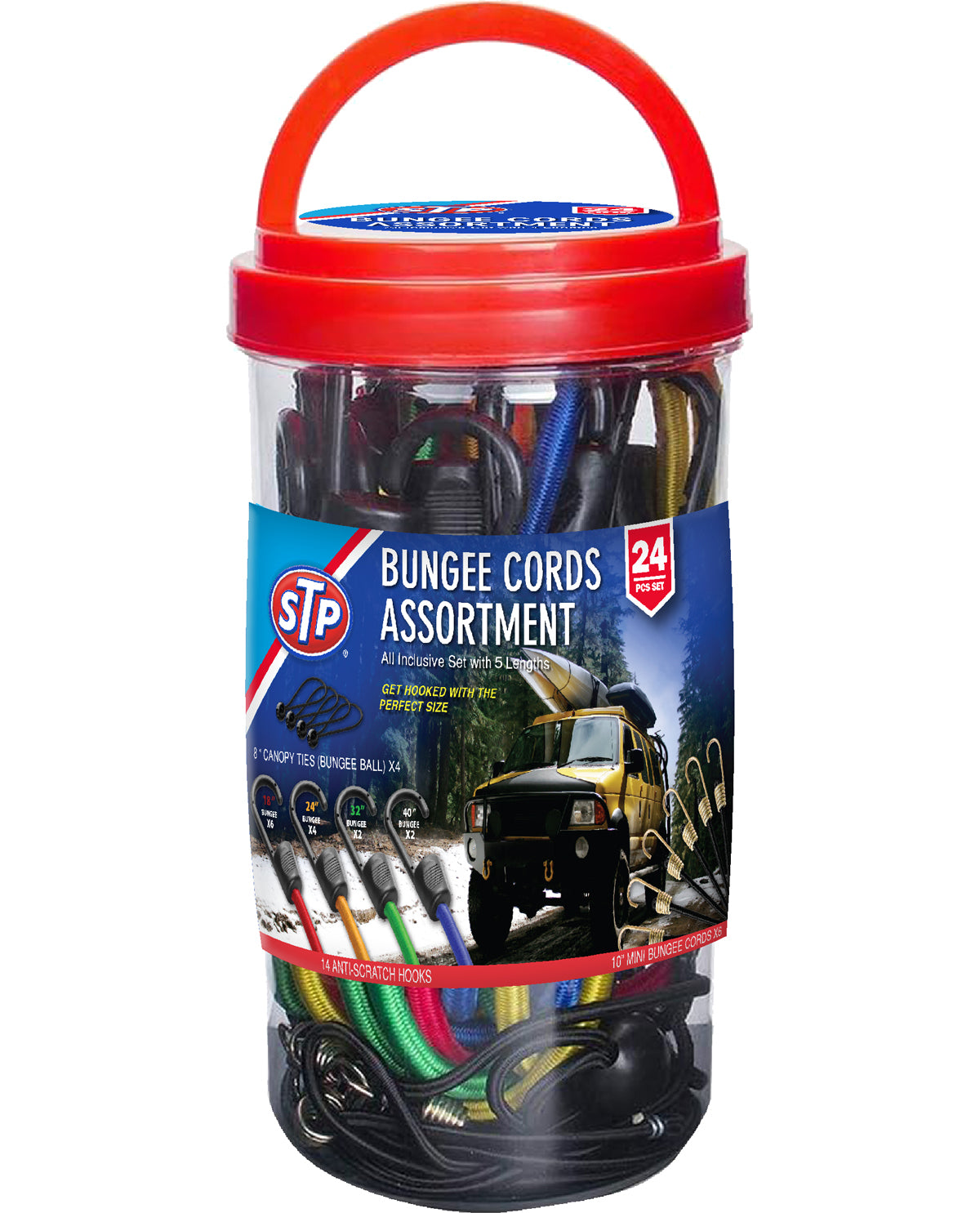 24pc Bungee Cord Set 24pc Bungee Cord Asst Kit