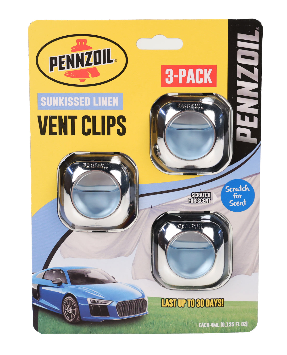 Pennzoil 3pk Vent Clip Fresh