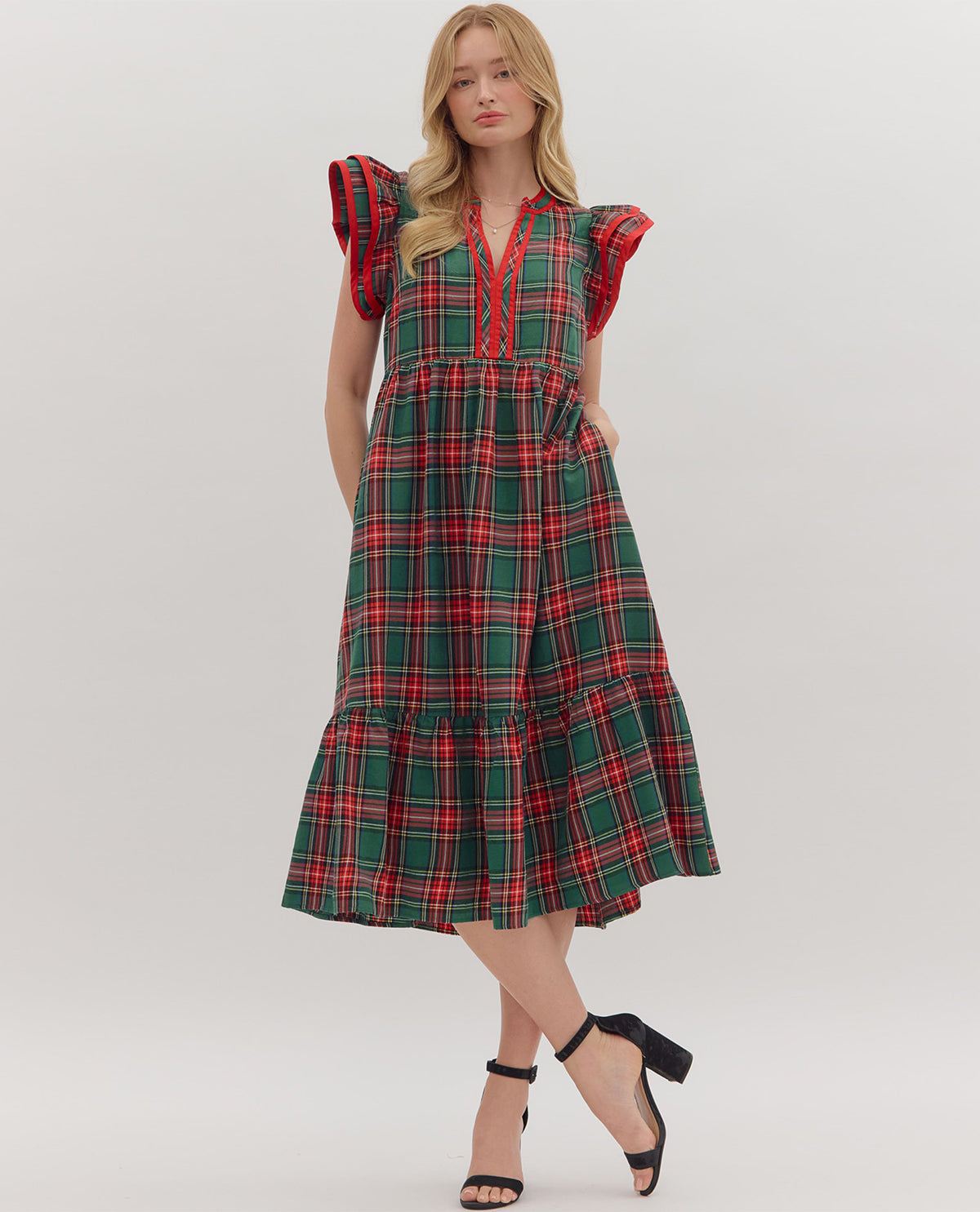Entro Tartan Plaid Dress