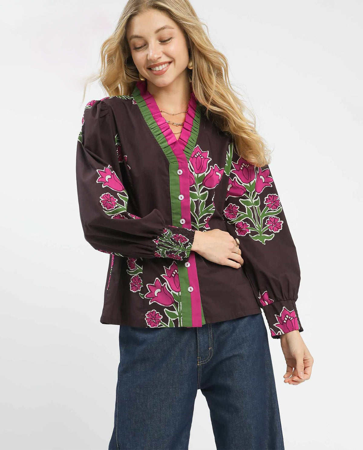 Floral Button Down Blouse