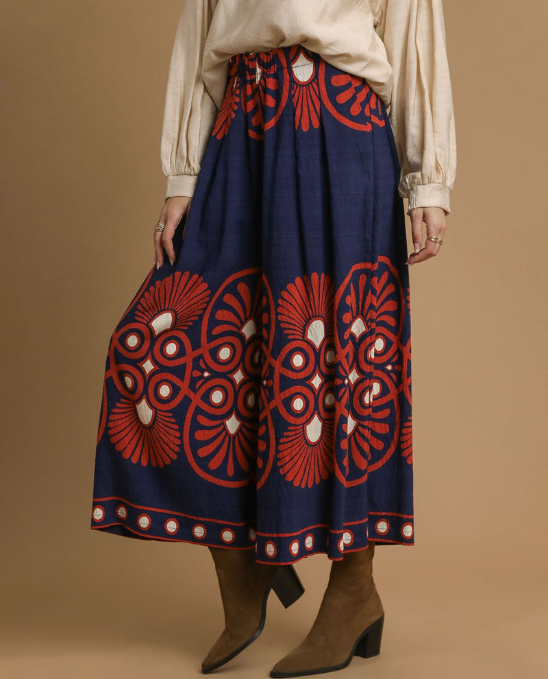 Mix Boho Print Wide Leg Palazzo Pants