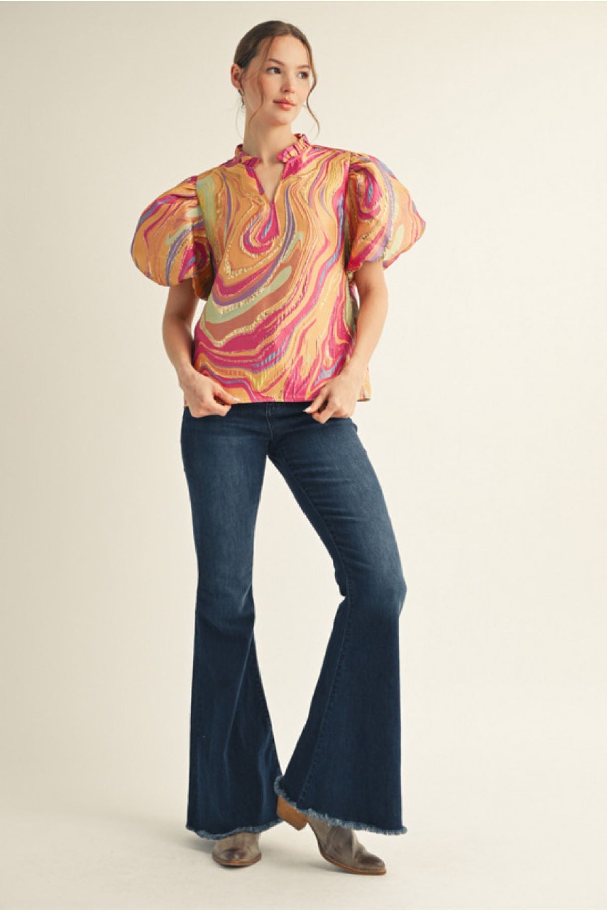 Jodifl Plus Jacquard Top with Lurex