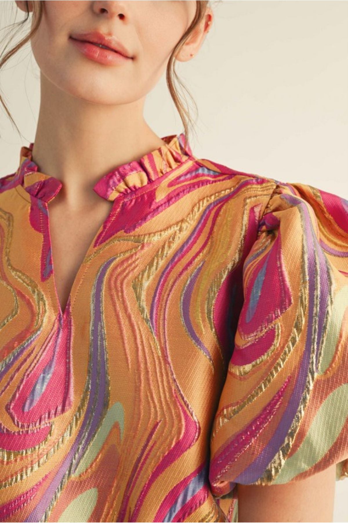 Jodifl Plus Jacquard Top with Lurex