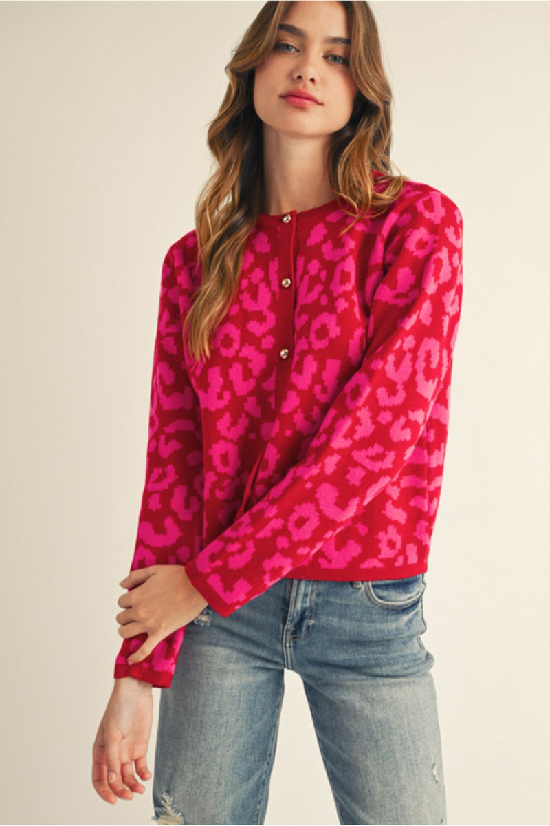 Jodifil  Leopard Cardigan Sweater