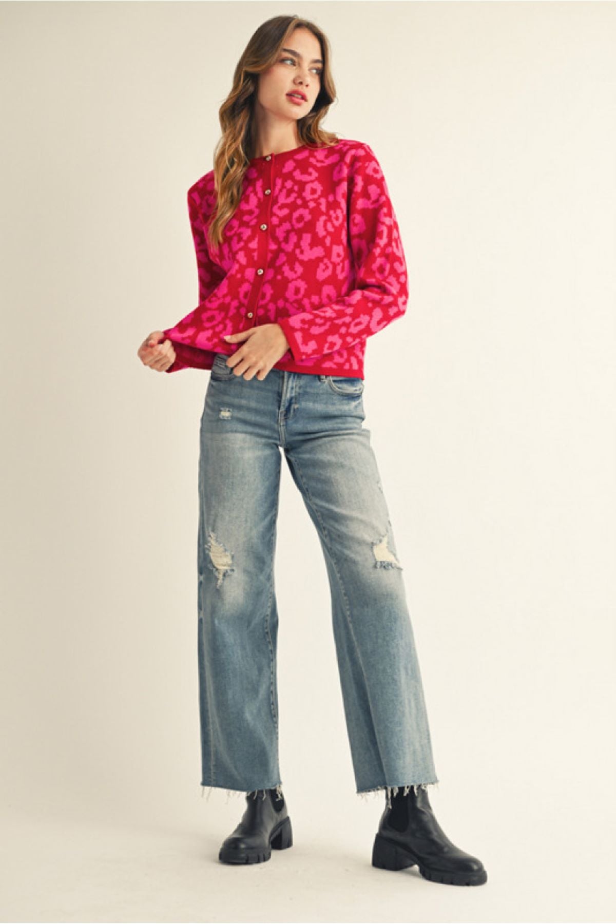 Jodifil  Leopard Cardigan Sweater