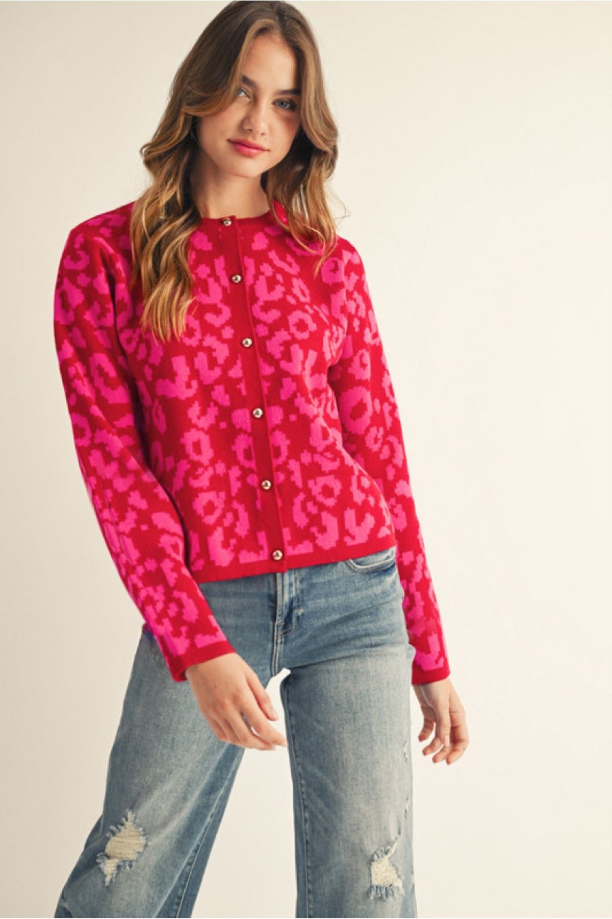 Jodifil  Leopard Cardigan Sweater