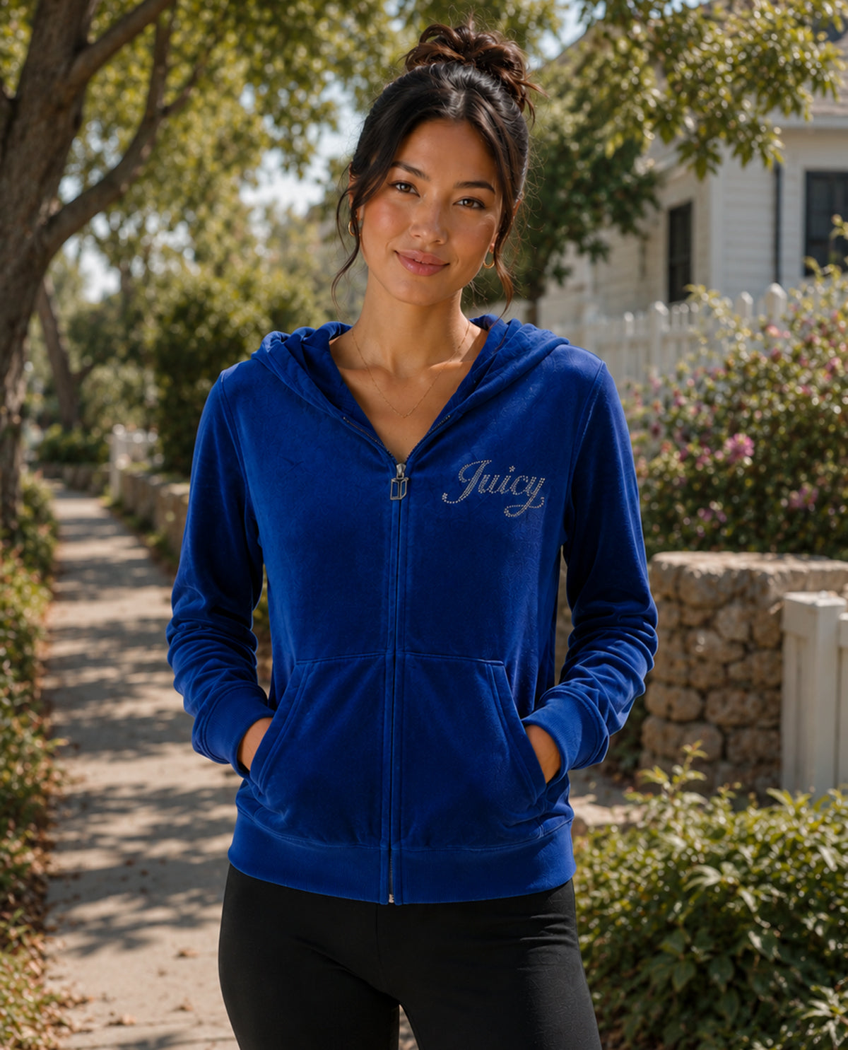 Juicy Couture Velour Jacket With Rhinestone Script