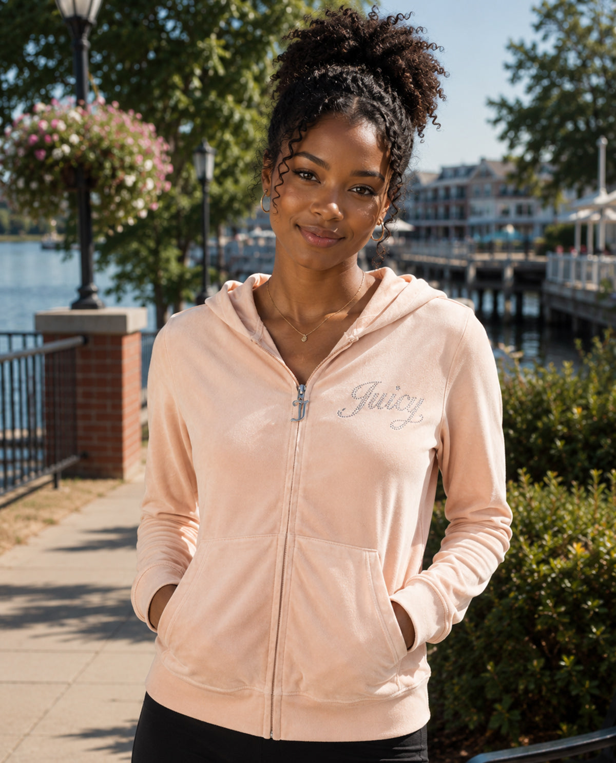 Juicy Couture Velour Jacket With Rhinestone Script