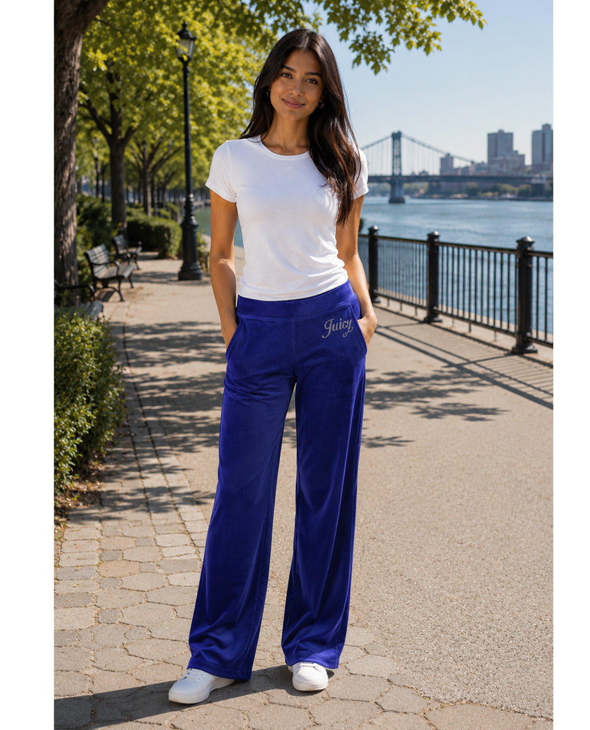 Juicy Couture Velour Pant With Rhinestone Script