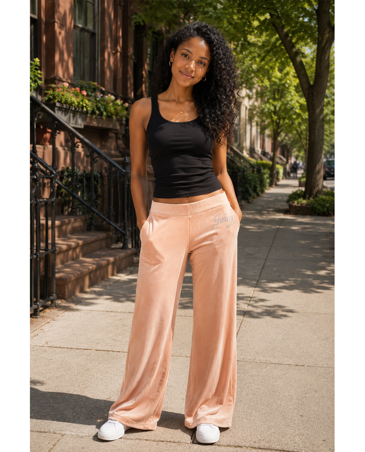 Juicy Couture Velour Pant With Rhinestone Script