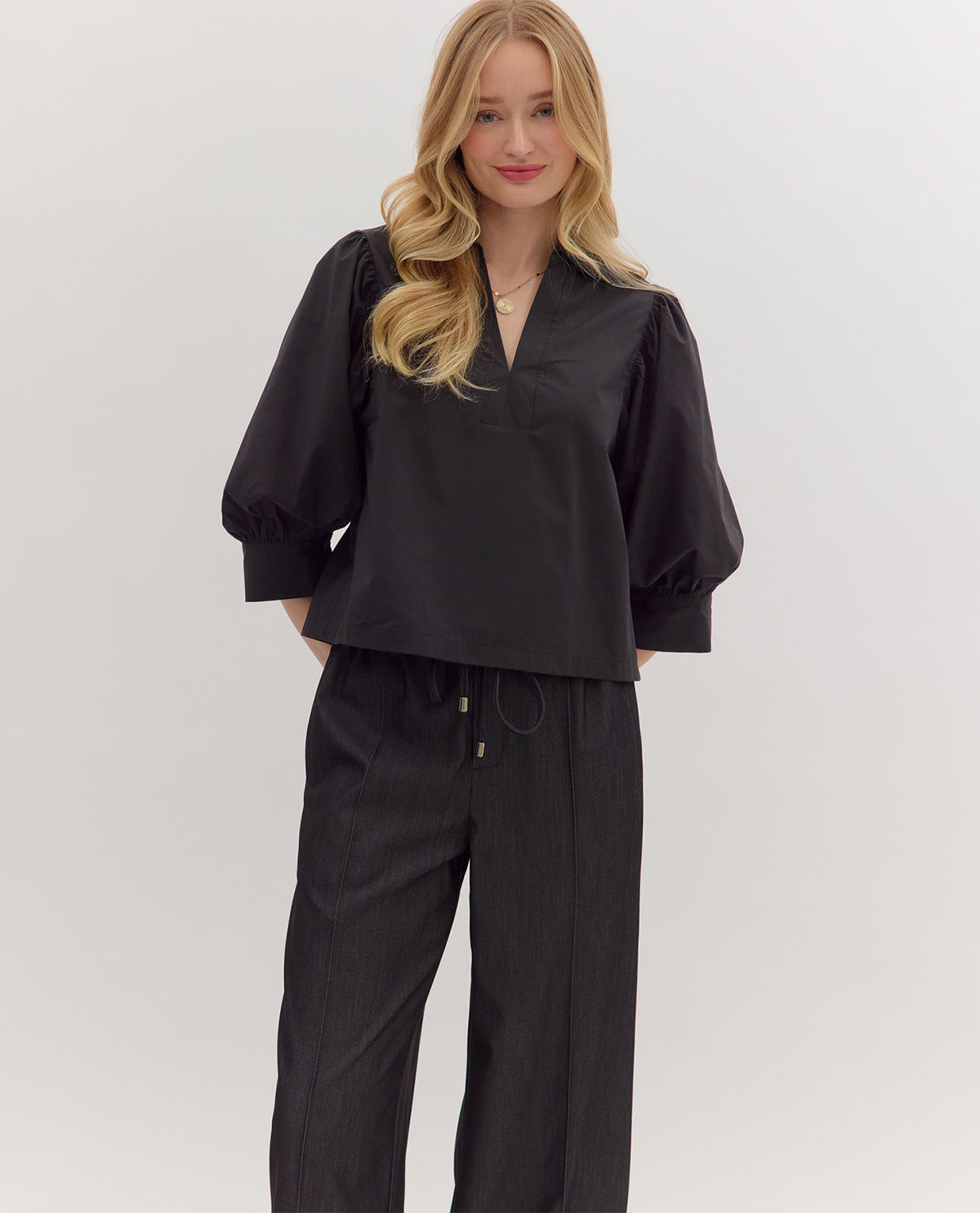 Entro Solid Collar Top