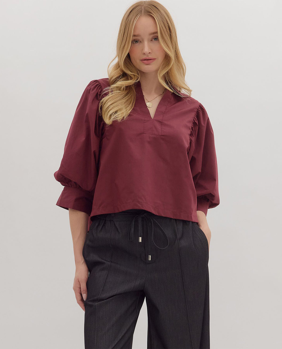 Entro Solid Collar Top