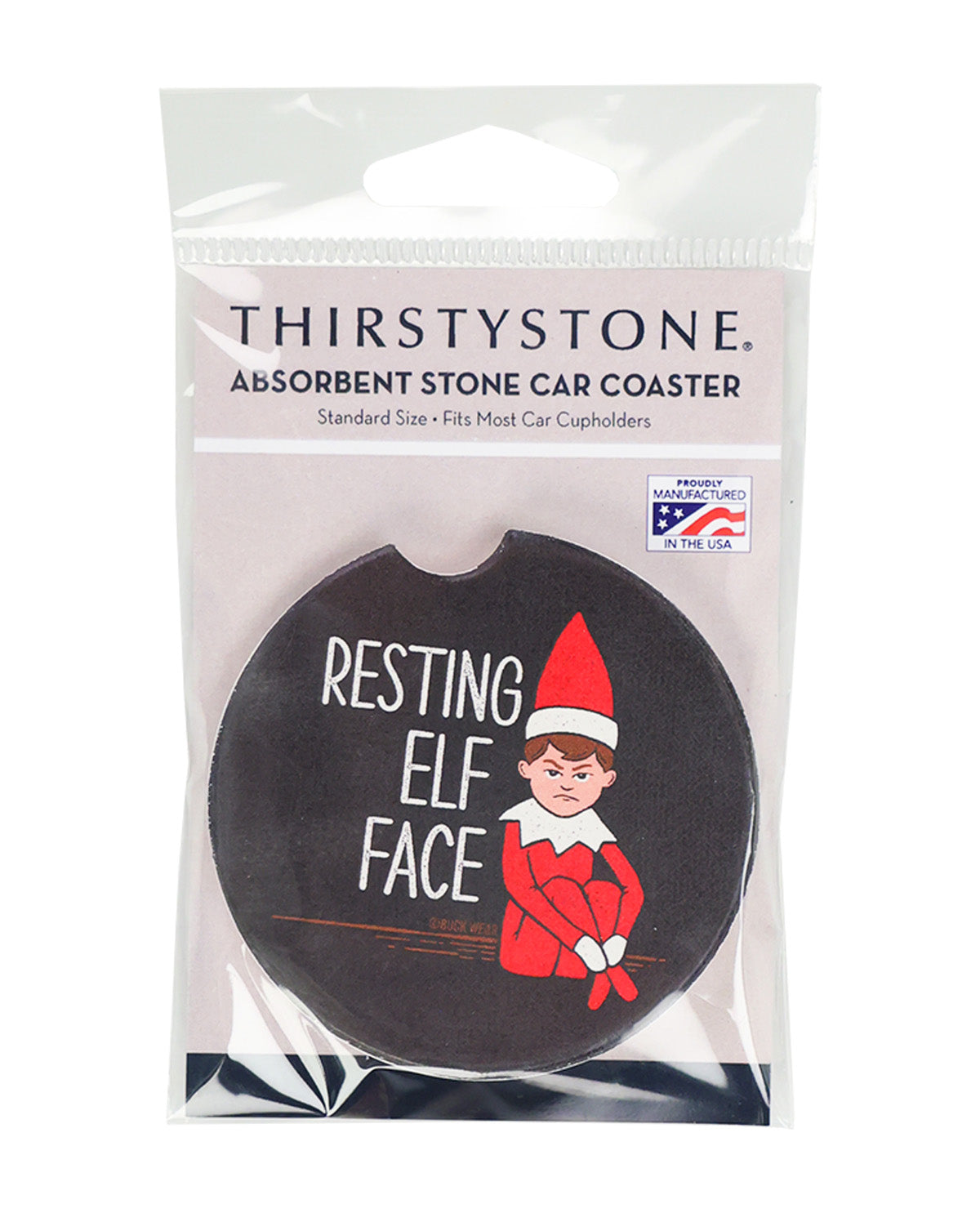 Resting Elf Face Car Coaster