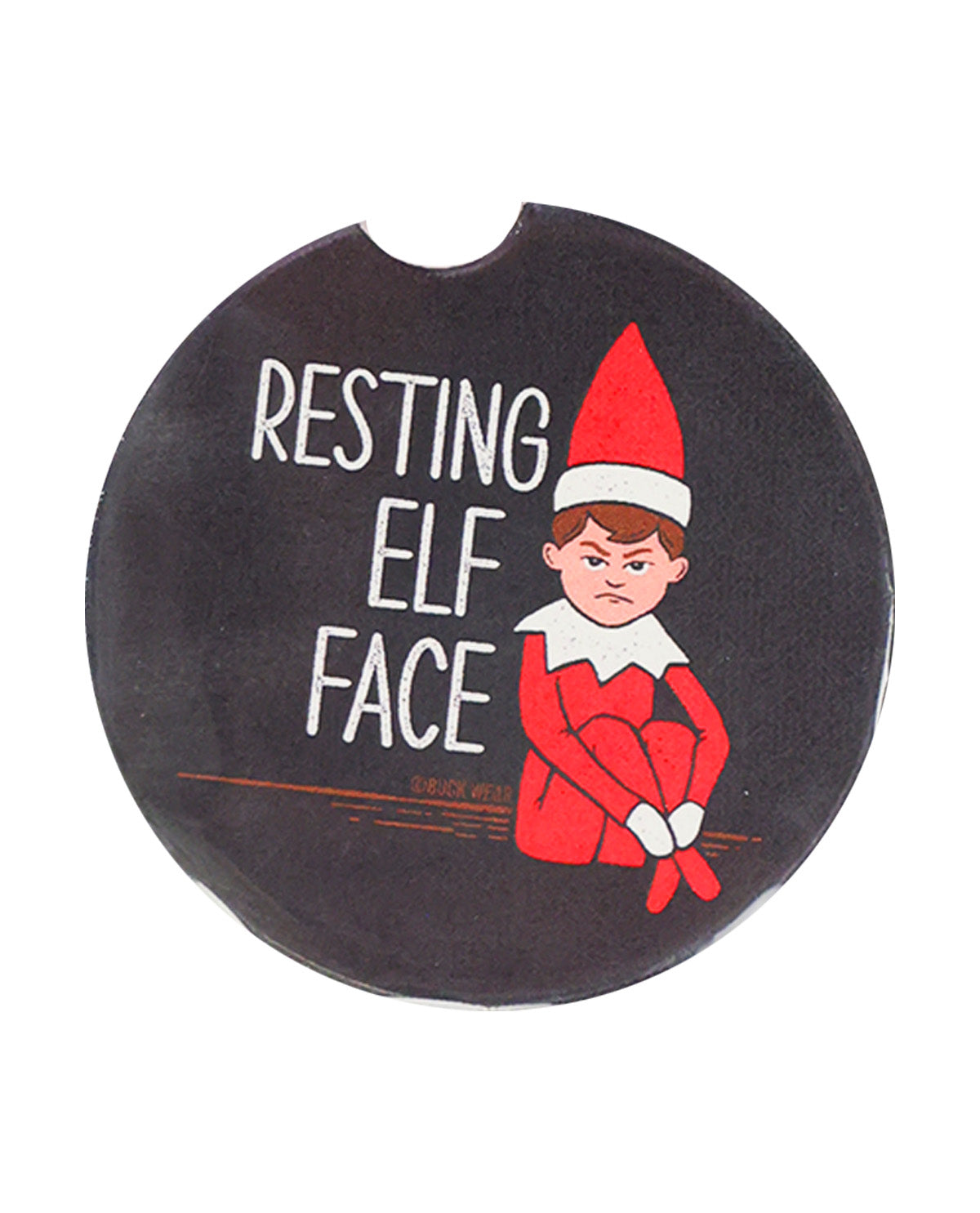 Resting Elf Face Car Coaster