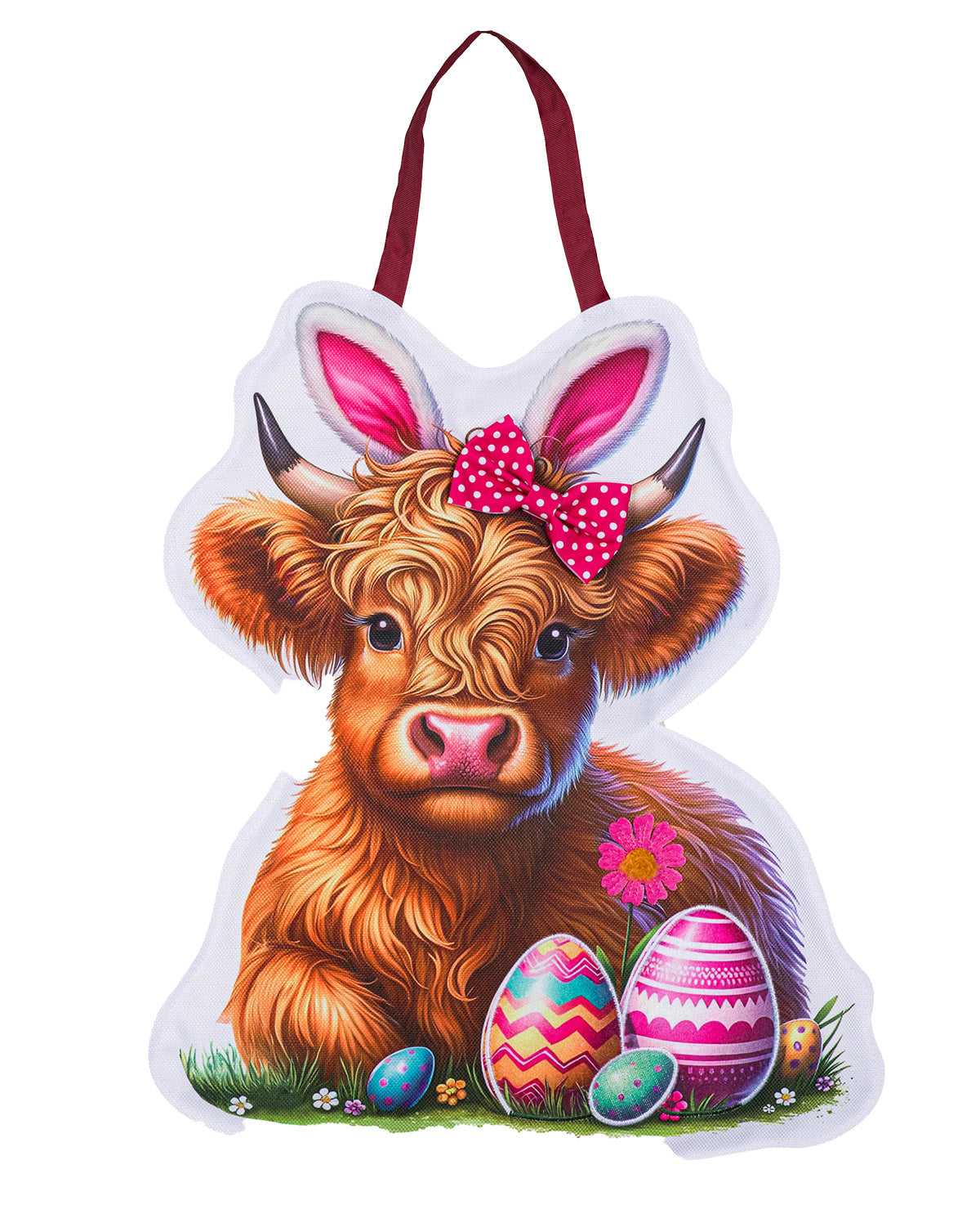Easter Highland Cow Door Decor