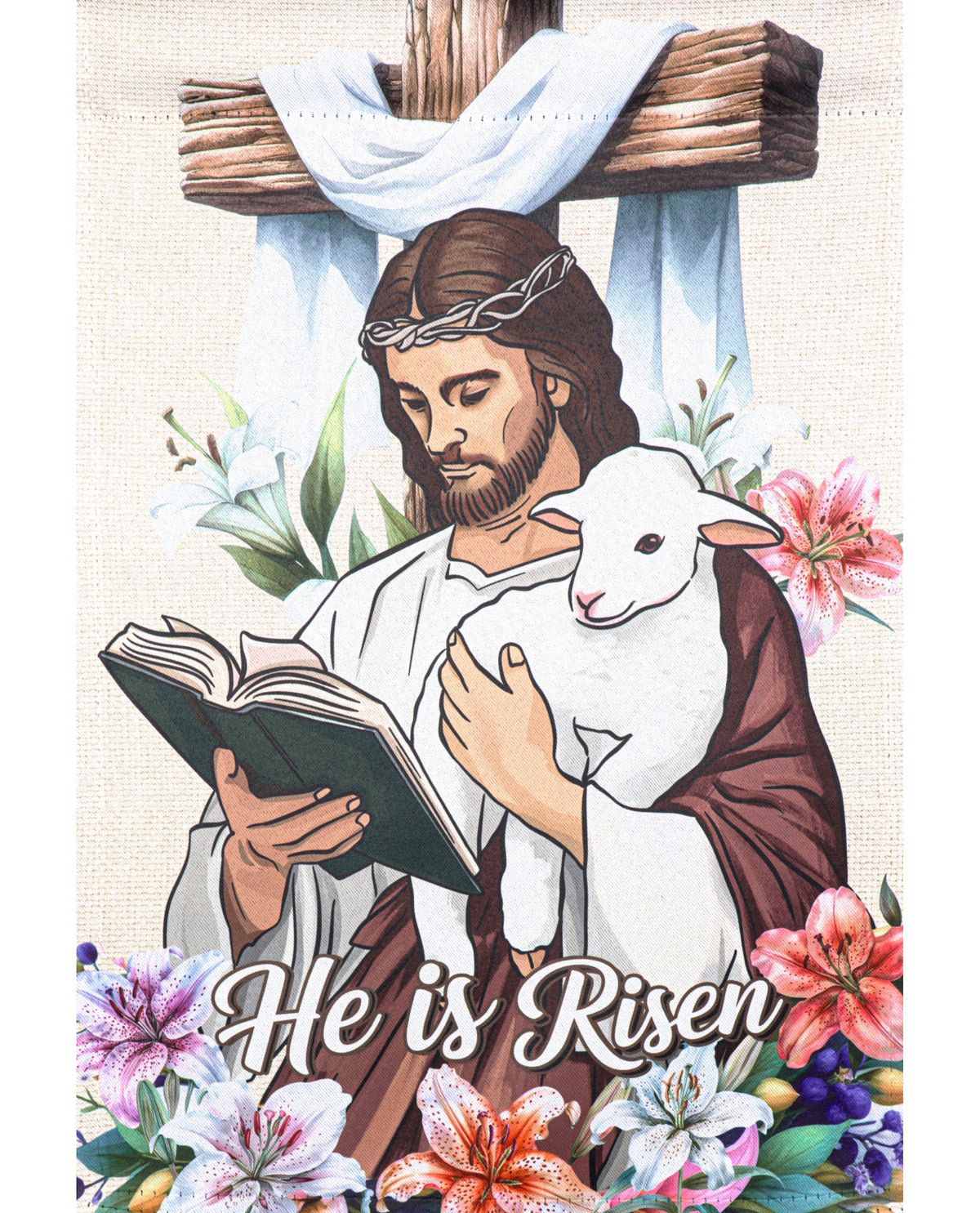Jesus "He Is Risen" House Flag