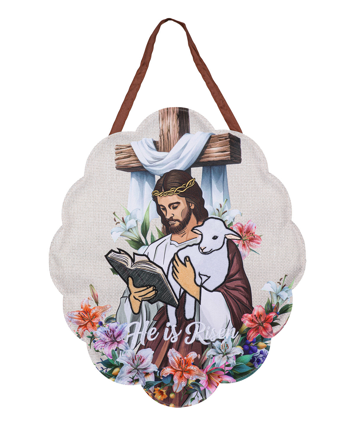 Jesus With Cross Door Decor