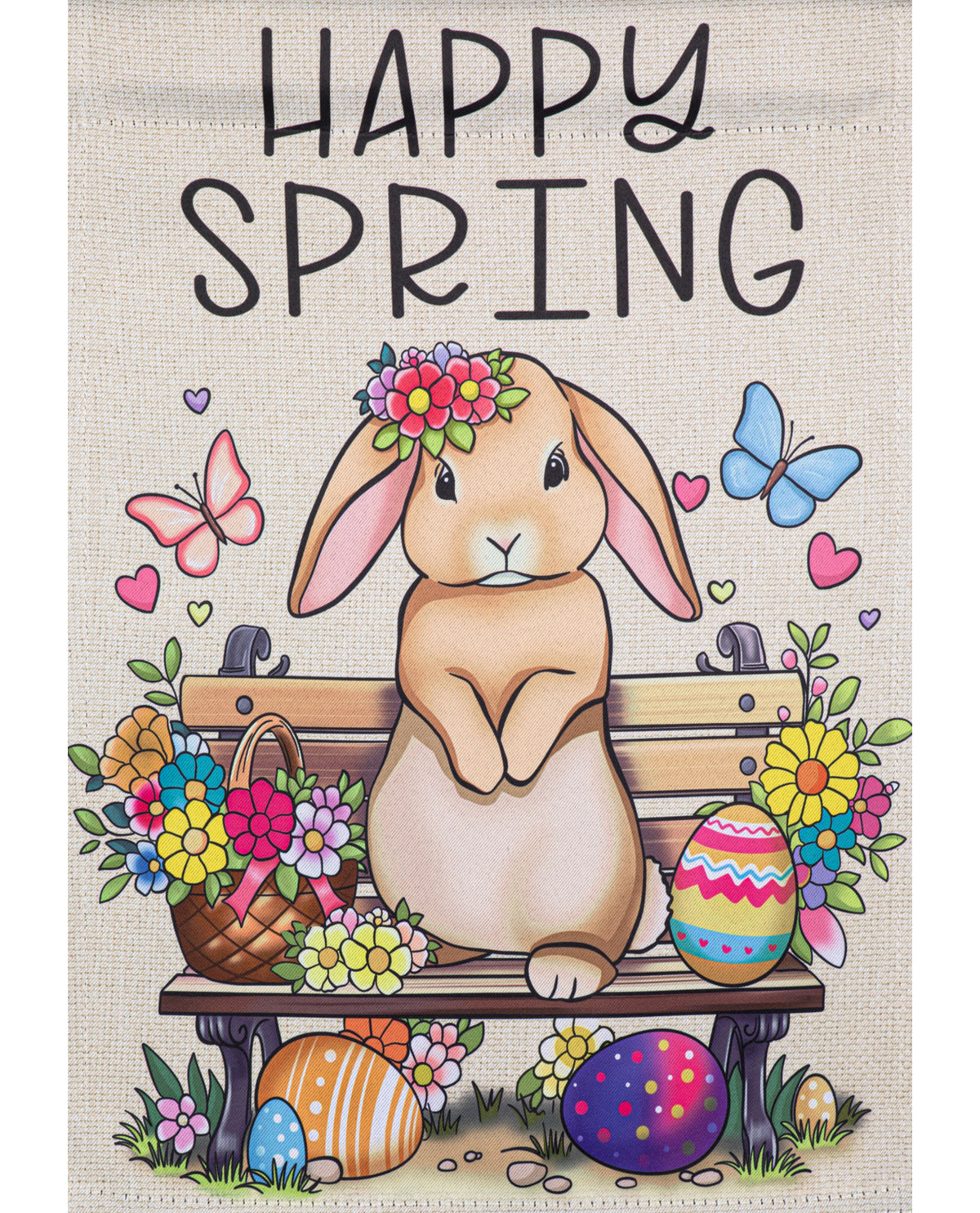 Happy Spring Bunny Garden Flag