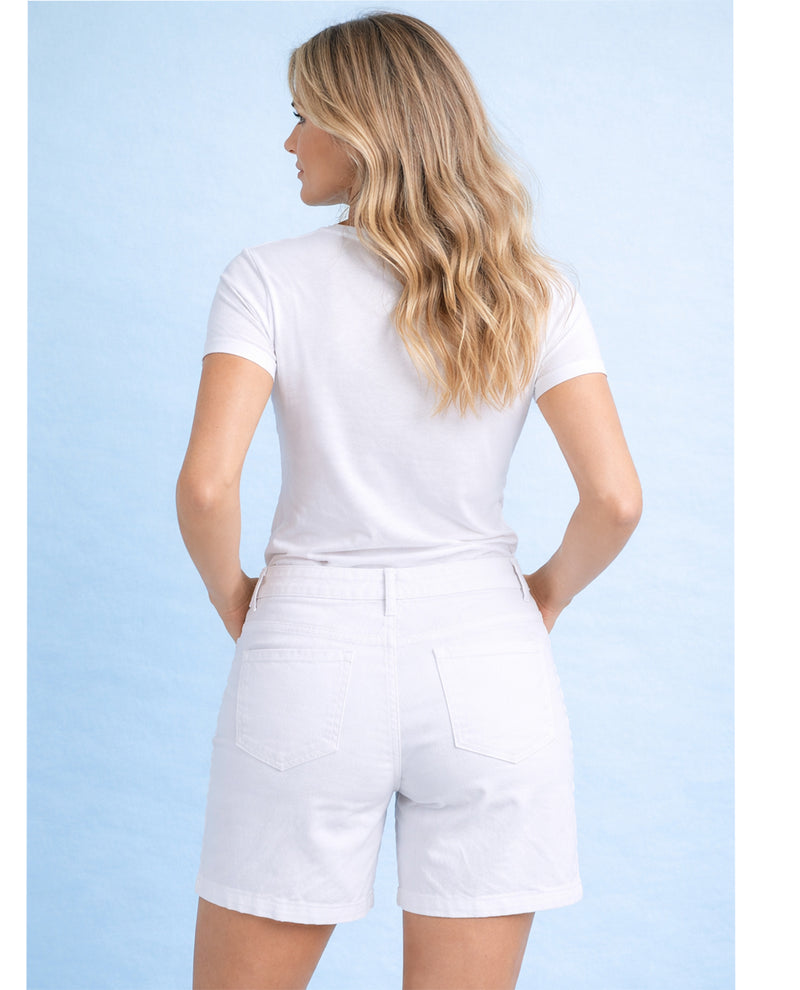 D Jeans Twill Baby Roll Bermuda Short White