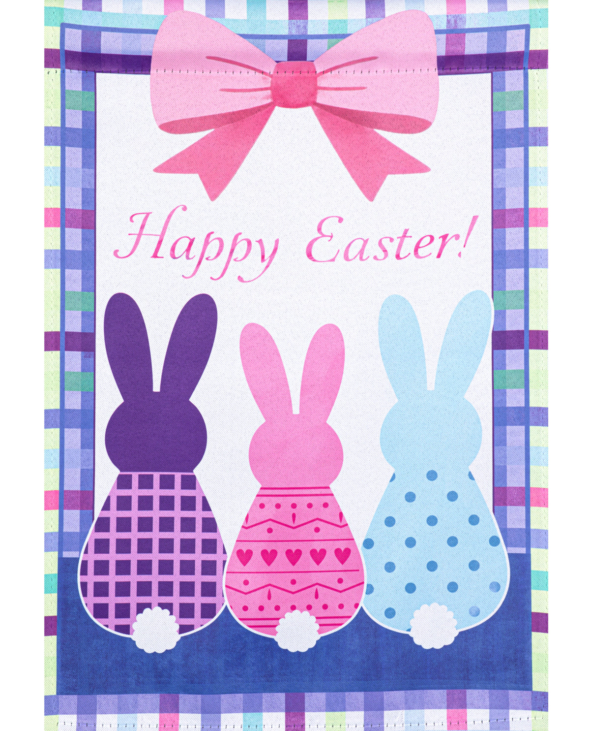 Three Bunnies Easter Garden Flag