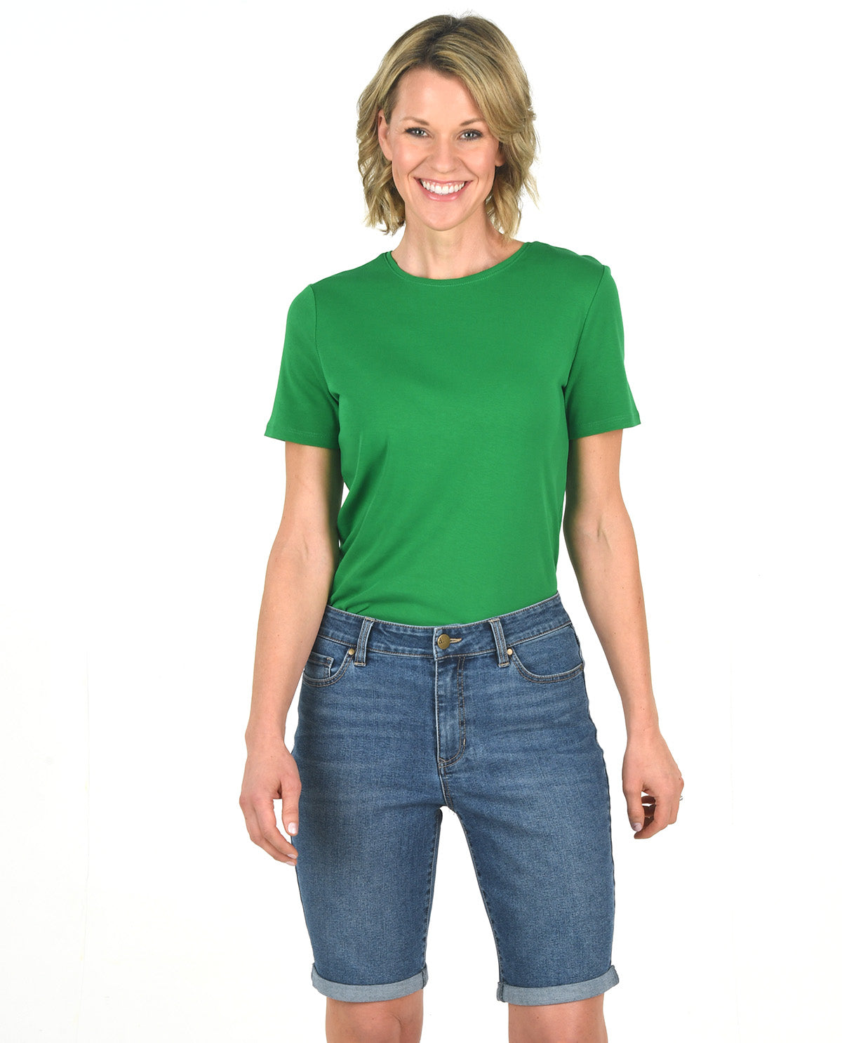 D Jeans Roll Cuff Bermuda Shorts