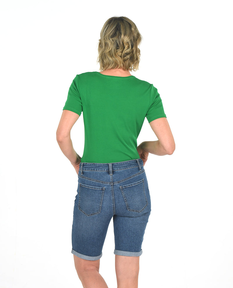 D Jeans Roll Cuff Bermuda Shorts