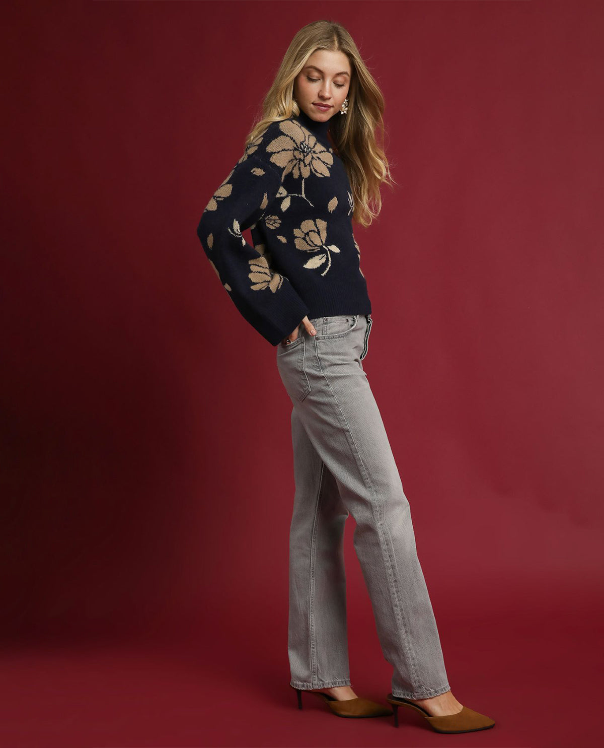Umgee Floral Pattern Mock